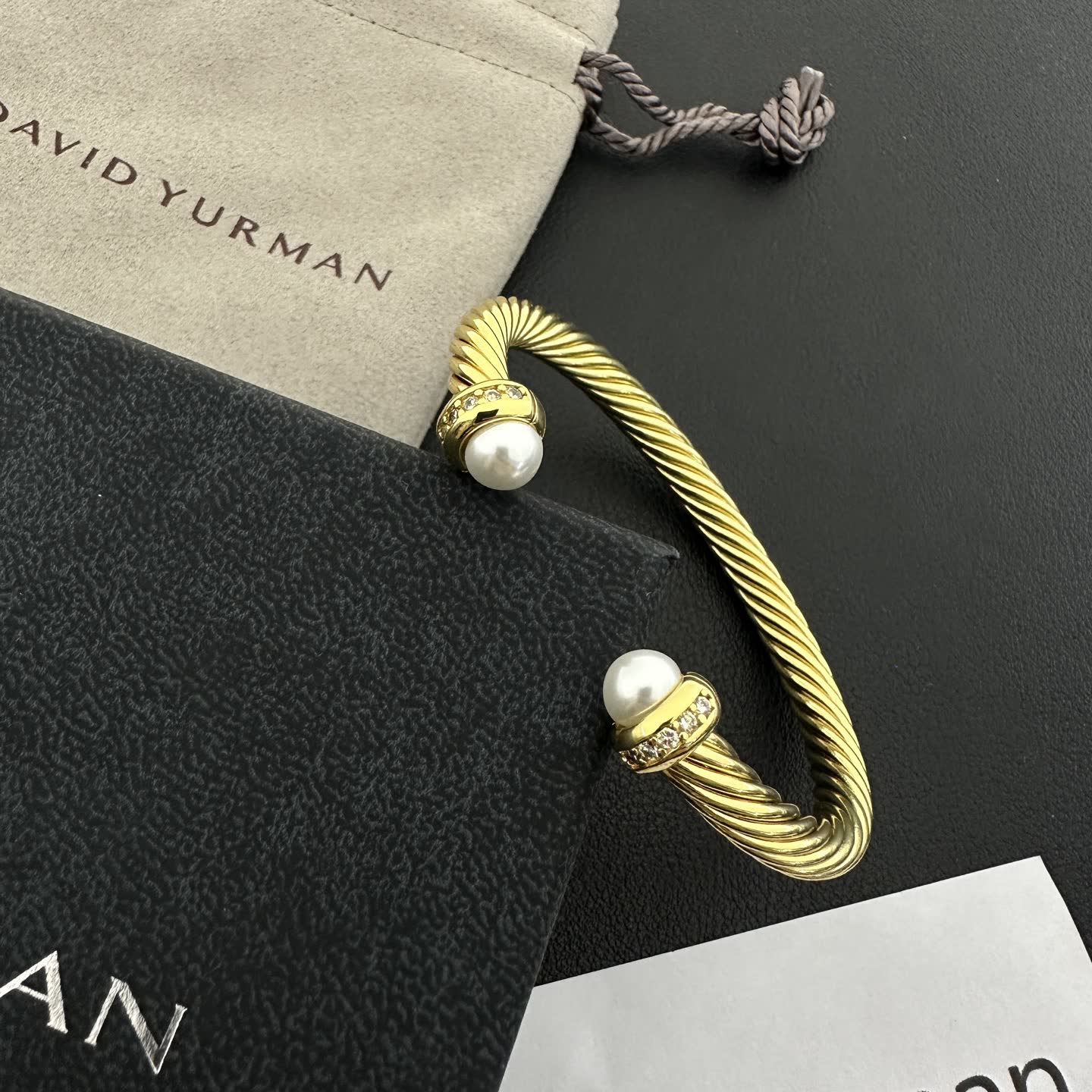 David Yurman Cable Collectibles Pearl Cuff Bracelet